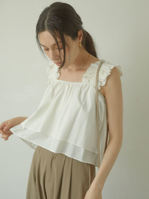 Frill shoulder flare タンク ALL ACYM ONLINE SHOP