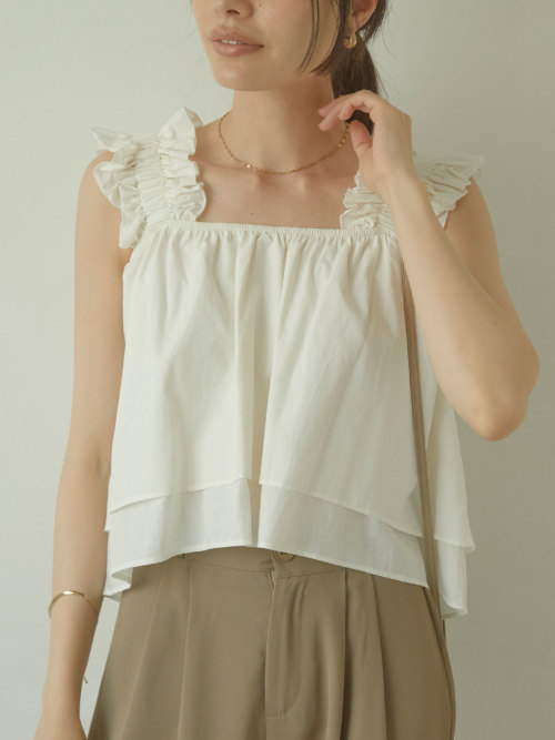 Frill shoulder flare タンク ALL ACYM ONLINE SHOP