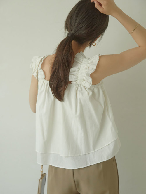 Frill shoulder flare タンク ALL ACYM ONLINE SHOP