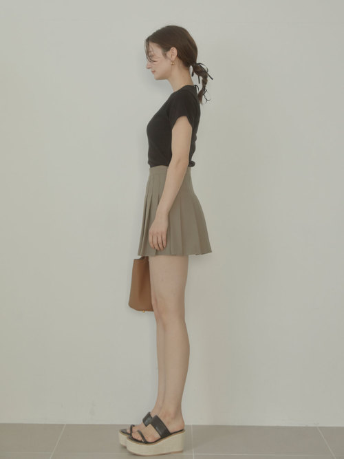 Pleats trapeze mini スカート ALL ACYM ONLINE SHOP