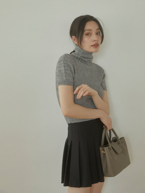 Pleats trapeze mini スカート ALL ACYM ONLINE SHOP