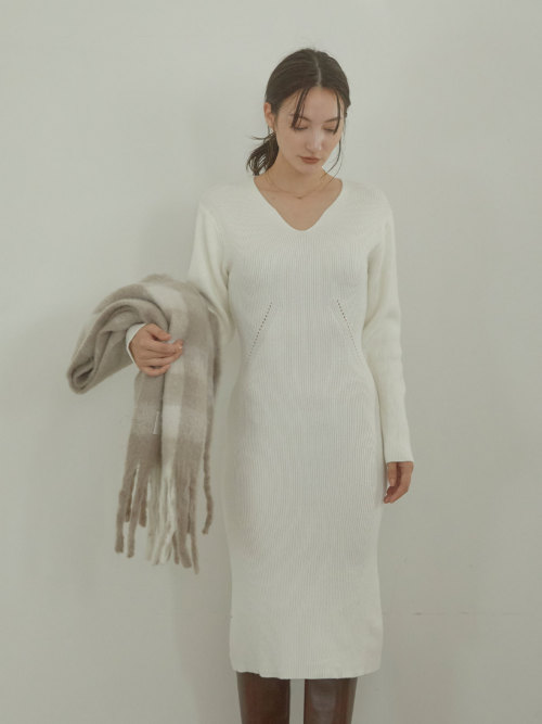 2024 Decollete cut knit ワンピース ALL ACYM ONLINE SHOP