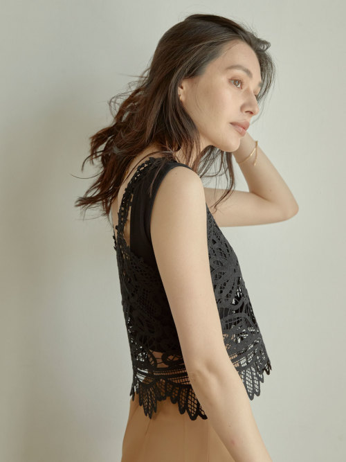 デパート 送料無料 lace Embroidery キャミソール SHOP ONLINE ACYM SALE トップス