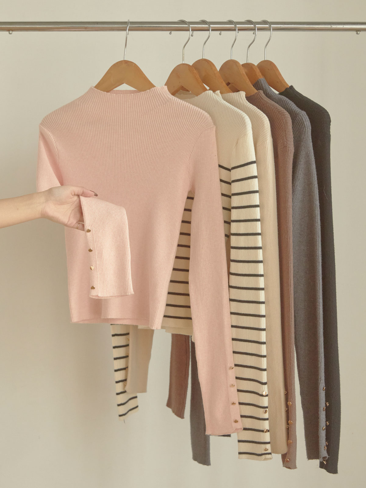 Marshmallow button sleeve ニット ALL ACYM ONLINE SHOP