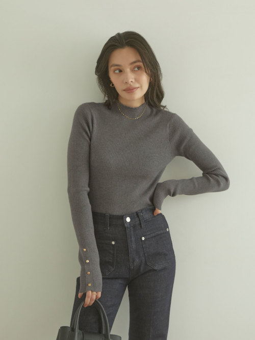 Marshmallow button sleeve ニット ALL ACYM ONLINE SHOP