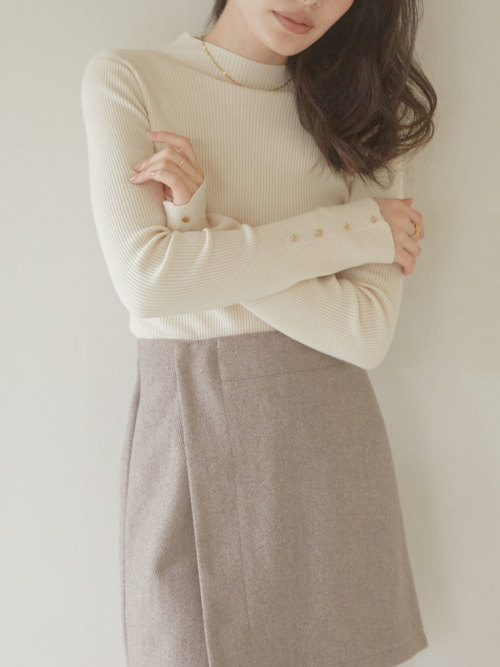 Marshmallow button sleeve ニット ALL ACYM ONLINE SHOP